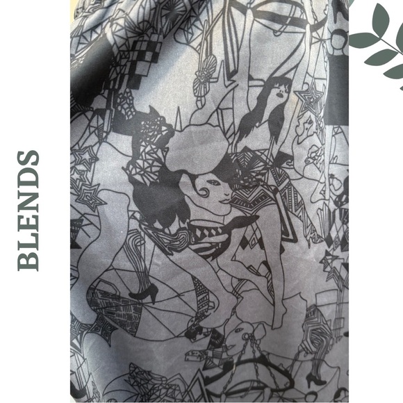 🛍️3/$40 Blends Rumi Dress in Black Grey Graphic Print Spaghetti Strap Size Small - Picture 6 of 6